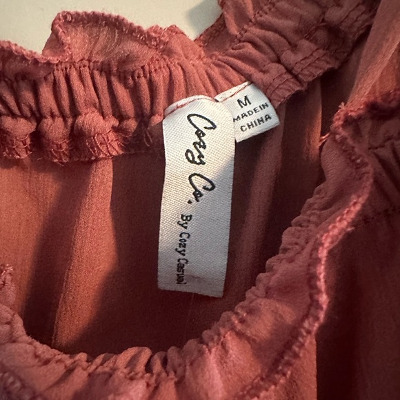 NWT Crazy Co by Casual Corner Mauve Pink Ruffle Tank Top Blouse Medium - Picture 4 of 5